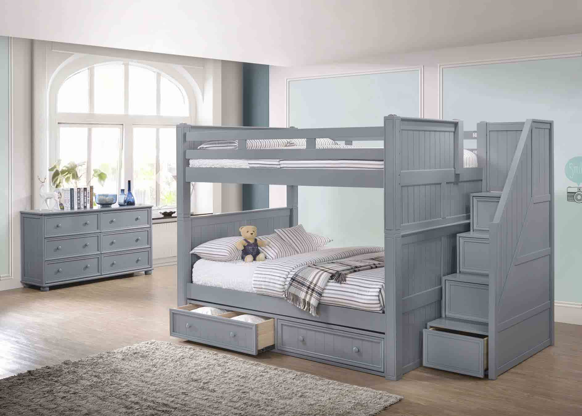 Full Bunk Bed With Step Drawers, Captain Full Bunk Beds